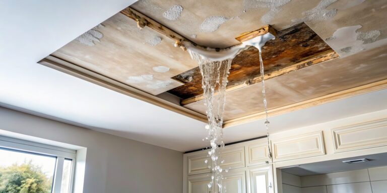 Water leaking through a damaged ceiling causing interior damage, restored by Paul Davis Restoration of Portland / Vancouver.